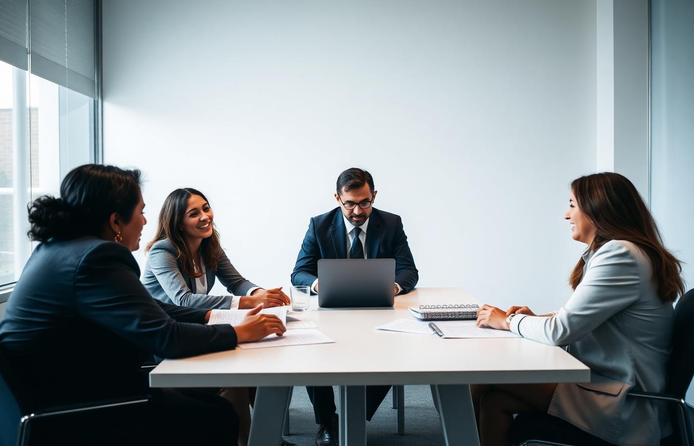 Profissionais em reunião empresarial discutindo operações de comércio exterior